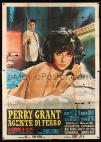 1f089 PERRY GRANT AGENTE DI FERRO Italian 2p '66 Piovano art of Peter Holden & sexy Marilu Tolo!