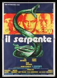 1f096 SERPENT Italian 2p '73 Yul Brynner, Henry Fonda, Dirk Bogarde, different snake art!