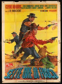 1f097 SEVEN HOURS OF GUNFIRE Italian 2p '66 cool spaghetti western art by Rodolfo Gasparri!