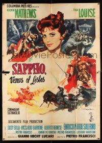 1f113 WARRIOR EMPRESS Italian 2p '60 Tina Louise, Kerwin Mathews, different art by Enrico De Seta!