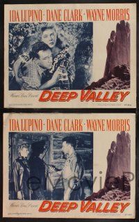 1g743 DEEP VALLEY 4 LCs '47 Ida Lupino, Dane Clark, Wayne Morris, cool mountain art design!