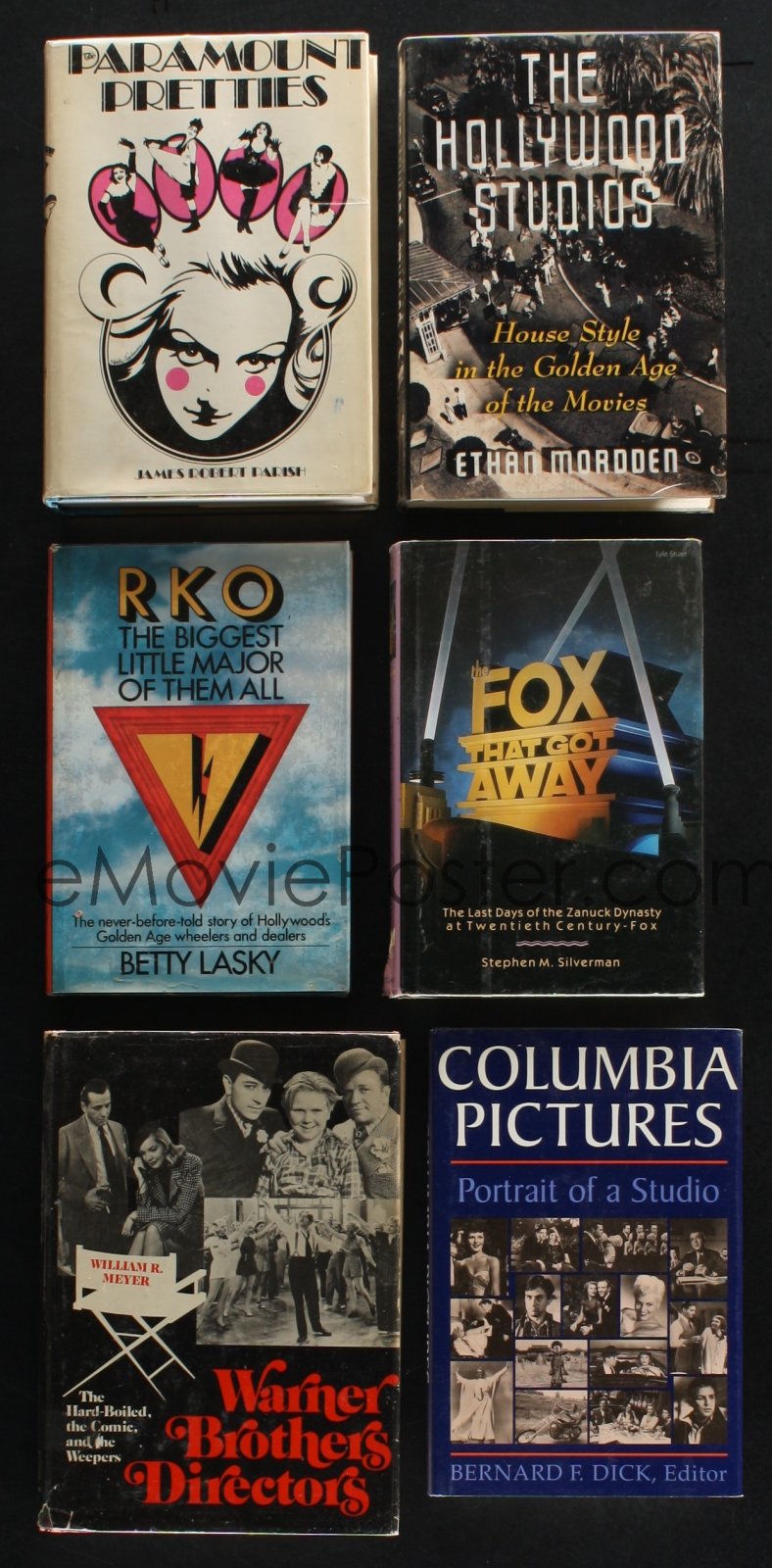 : 1h038 LOT OF 6 HARDCOVER BOOKS ABOUT MOVIE STUDIOS  '70s-90s Paramount, Fox, RKO, Columbia & more!