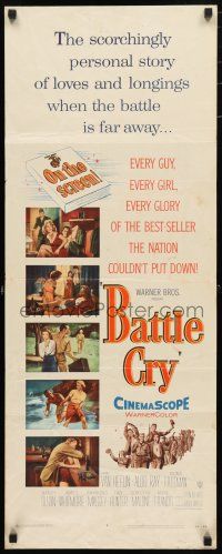 1j452 BATTLE CRY insert '55 Van Heflin, Tab Hunter, James Whitmore, Aldo Ray!