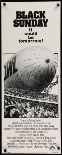 1j464 BLACK SUNDAY insert '77 Frankenheimer, Goodyear Blimp zeppelin disaster at the Super Bowl!