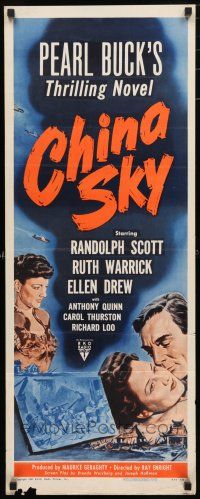 1j495 CHINA SKY insert R50 Randolph Scott, from Pearl S. Buck's best-selling novel!