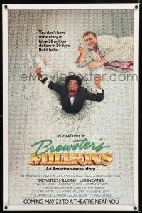 1k110 BREWSTER'S MILLIONS advance 1sh '85 Richard Pryor & John Candy need to spend LOTS of money!