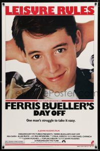 1k248 FERRIS BUELLER'S DAY OFF 1sh '86 c/u of Matthew Broderick in John Hughes teen classic!