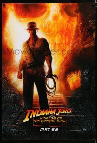 1k380 INDIANA JONES & THE KINGDOM OF THE CRYSTAL SKULL teaser DS 1sh '08 Drew art of Harrison Ford!