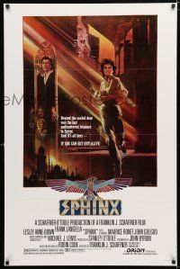 1k703 SPHINX 1sh '81 cool artwork of Frank Langella & Lesley Anne-Down by Bob Peak!