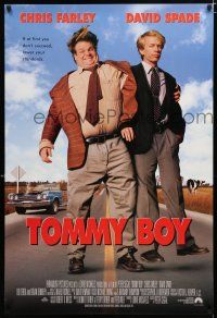 1k776 TOMMY BOY int'l DS 1sh '95 great full-length image of screwballs Chris Farley & David Spade!