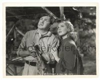 1m702 ONLY ANGELS HAVE WINGS 8x10.25 still '39 c/u of Jean Arthur & smoking Thomas Mitchell!