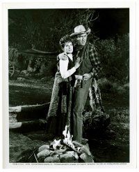 1m739 RARE BREED 8x10 still '66 full-length close up of James Stewart & scared Maureen O'Hara!