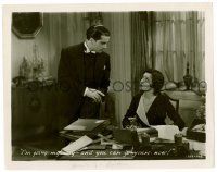 1m796 SECRETS OF A SECRETARY 8x10.25 still '31 Claudette Colbert & Georges Metaxa disagree!