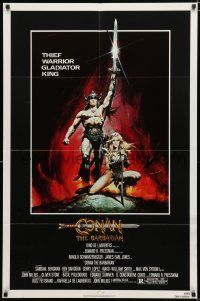 1p186 CONAN THE BARBARIAN 1sh '82 Arnold Schwarzenegger & sexy Sandahl Bergman by Casaro!