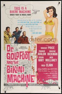 1p247 DR. GOLDFOOT & THE BIKINI MACHINE 1sh '65 Vincent Price, sexy babes with kiss & kill buttons