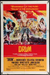 1p254 DRUM 1sh '76 Ken Norton, Warren Oates, Pam Grier, blaxploitation!