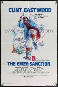 1p261 EIGER SANCTION 1sh '75 Clint Eastwood's lifeline was held by the assassin he hunted!