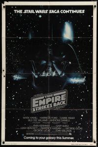 1p266 EMPIRE STRIKES BACK NSS style advance 1sh '80 Darth Vader head floating in space!