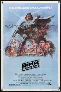 1p267 EMPIRE STRIKES BACK NSS style B 1sh '80 George Lucas sci-fi classic, cool art by Tom Jung!