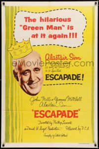 1p271 ESCAPADE 1sh '57 John Mills, Yvonne Mitchell, Alastair Sim, English comedy!