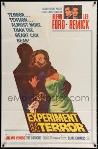 1p278 EXPERIMENT IN TERROR 1sh '62 Glenn Ford, Lee Remick, more tension than the heart can bear!