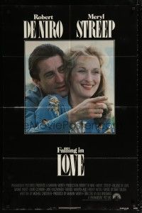 1p283 FALLING IN LOVE 1sh '84 romantic close-up of Robert De Niro & Meryl Streep!