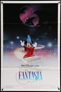 1p285 FANTASIA DS 1sh R90 great image of Mickey Mouse, Disney musical cartoon classic!