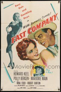 1p286 FAST COMPANY 1sh '53 Howard Keel, Polly Bergen, Marjorie Main, racy gals & gambling guys!