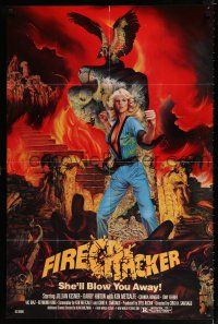 1p299 FIRECRACKER 1sh '81 bad girl kung-fu, Jillian Kesner, wild Croci artwork!