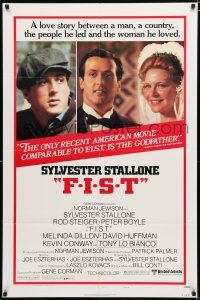 1p281 F.I.S.T. style B 1sh '77 great images of Sylvester Stallone w/bride Melinda Dillon!