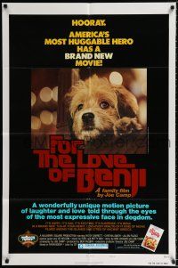 1p310 FOR THE LOVE OF BENJI style B 1sh '77 Joe Camp directed, loveable dog!