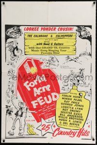 1p314 FORTY ACRE FEUD 1sh '66 Ferlin Husky, Loretta Lynn, Grand Ol' Opry, country music!