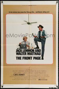 1p322 FRONT PAGE 1sh '75 art of Jack Lemmon & Walter Matthau, directed by Billy Wilder!