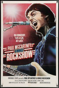 1p651 PAUL MCCARTNEY & WINGS ROCKSHOW 1sh '80 art of him playing guitar & singing by Kozlowski!