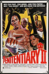 1p654 PENITENTIARY 2 1sh '82 Leon Isaac Kennedy, Mr. T, great blaxploitation artwork!