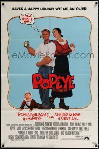 1p673 POPEYE 1sh '80 Robert Altman, Robin Williams & Shelley Duvall as E.C. Segar's characters!