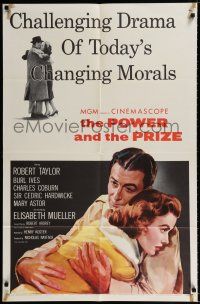 1p677 POWER & THE PRIZE 1sh '56 Robert Taylor, Mary Astor, Burl Ives, Charles Coburn