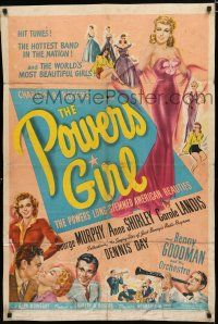 1p679 POWERS GIRL 1sh '42 sexy Carole Landis, Benny Goodman