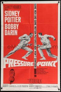 1p680 PRESSURE POINT 1sh '62 Sidney Poitier squares off against Bobby Darin, cool art!