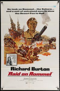 1p697 RAID ON ROMMEL 1sh '71 Richard Burton, Wolfgang Preiss as The Desert Fox!