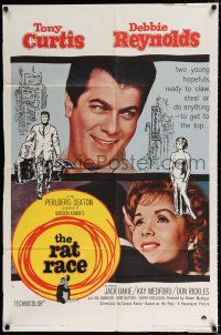 1p704 RAT RACE 1sh '60 Debbie Reynolds & Tony Curtis will do anything to get to the top!