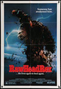 1p705 RAWHEAD REX 1sh '86 Clive Barker, cool monster art by S. Watts, it lives to feed again!