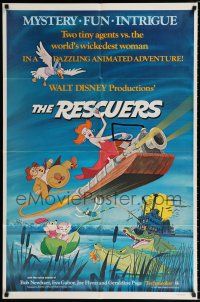 1p715 RESCUERS 1sh '77 Disney mouse mystery adventure cartoon from depths of Devil's Bayou!