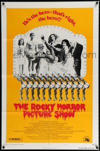 1p733 ROCKY HORROR PICTURE SHOW style B 1sh '75 wacky image of 