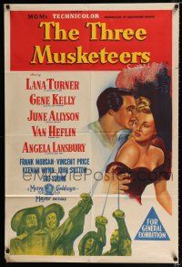 1y670 THREE MUSKETEERS Aust 1sh '48 Lana Turner, Gene Kelly, June Allyson, Angela Lansbury