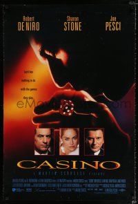 1z162 CASINO int'l DS 1sh '95 Martin Scorsese, Joe Pesci, Sharon Stone, Robert De Niro w/dice!