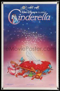 1z173 CINDERELLA 1sh R87 Walt Disney classic romantic musical cartoon, great art of slipper!