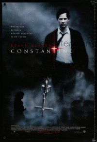 1z183 CONSTANTINE int'l advance DS 1sh '05 cool image of Keanu Reeves w/cross gun!