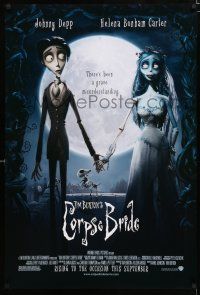 1z186 CORPSE BRIDE advance DS 1sh '05 Tim Burton stop-motion animated horror musical!