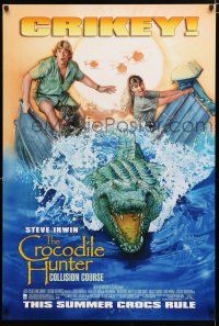 1z192 CROCODILE HUNTER COLLISION COURSE advance DS 1sh '02 Drew art of Steve Irwin in broken boat!